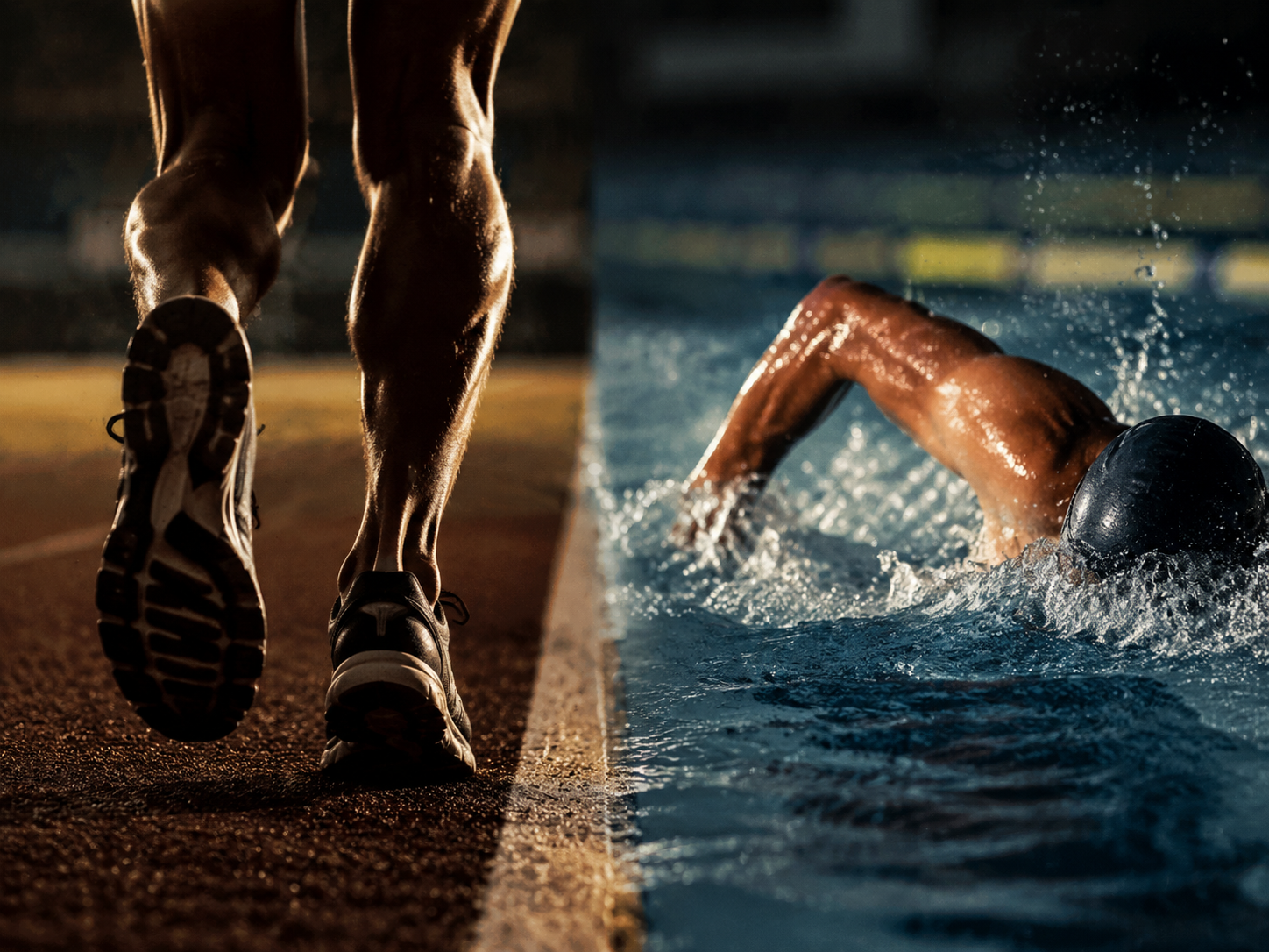 Quick Answer: Running Usually Wins, Hard Swimming Can Tie
